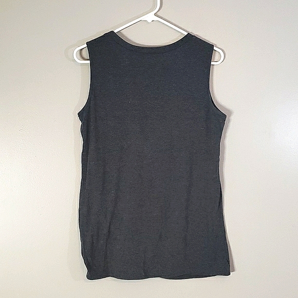 Women's dark gray twisted hem tank, size M - Picture 4 of 4